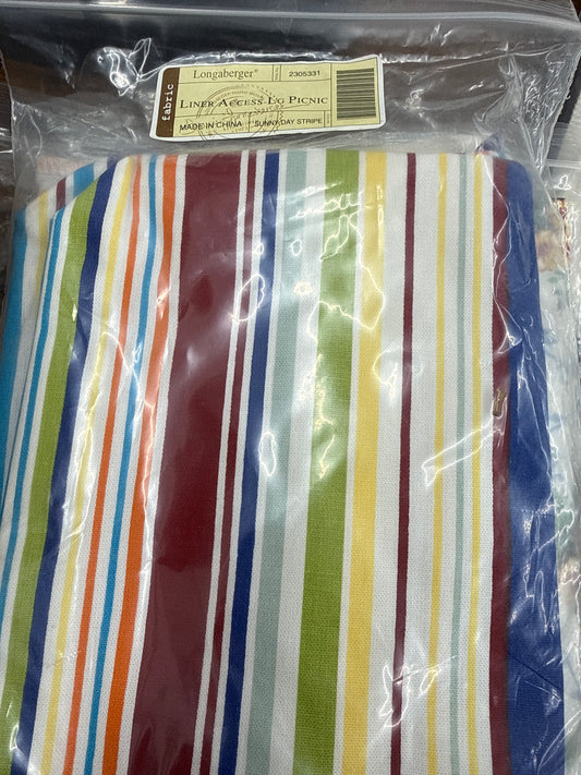 Longaberger liner access large picnic in sunny day stripe