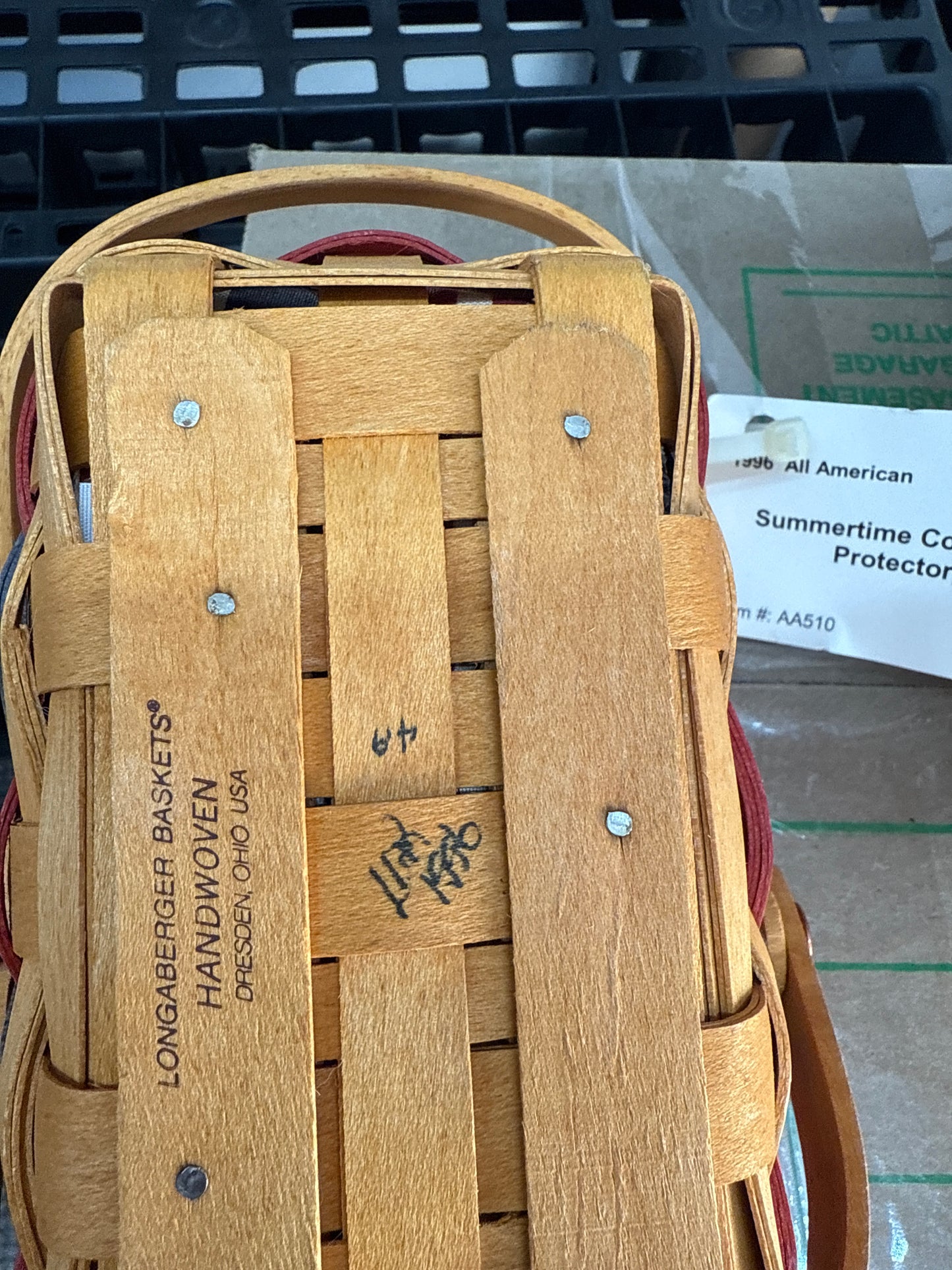 Longaberger all American summertime basket with liner and protector
