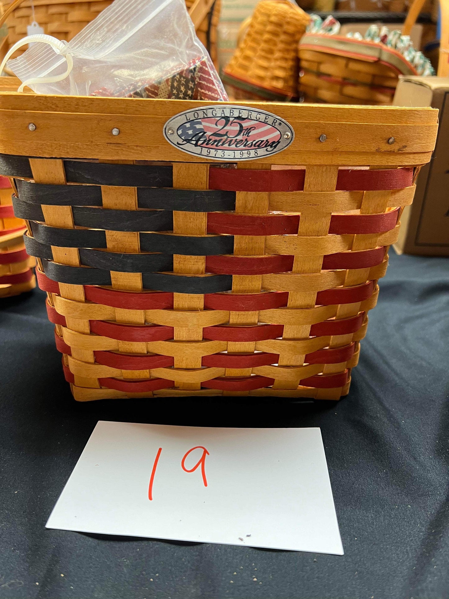 Longaberger 25th Anniversary Basket with Liner and Protector