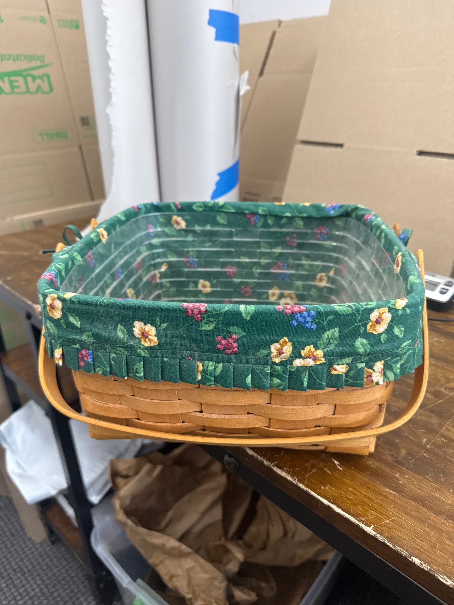 Longaberger cake basket with liner and protector