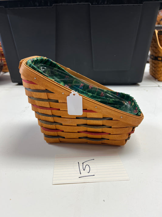 Longaberger woven traditions Small Vegetable basket with liner & protector