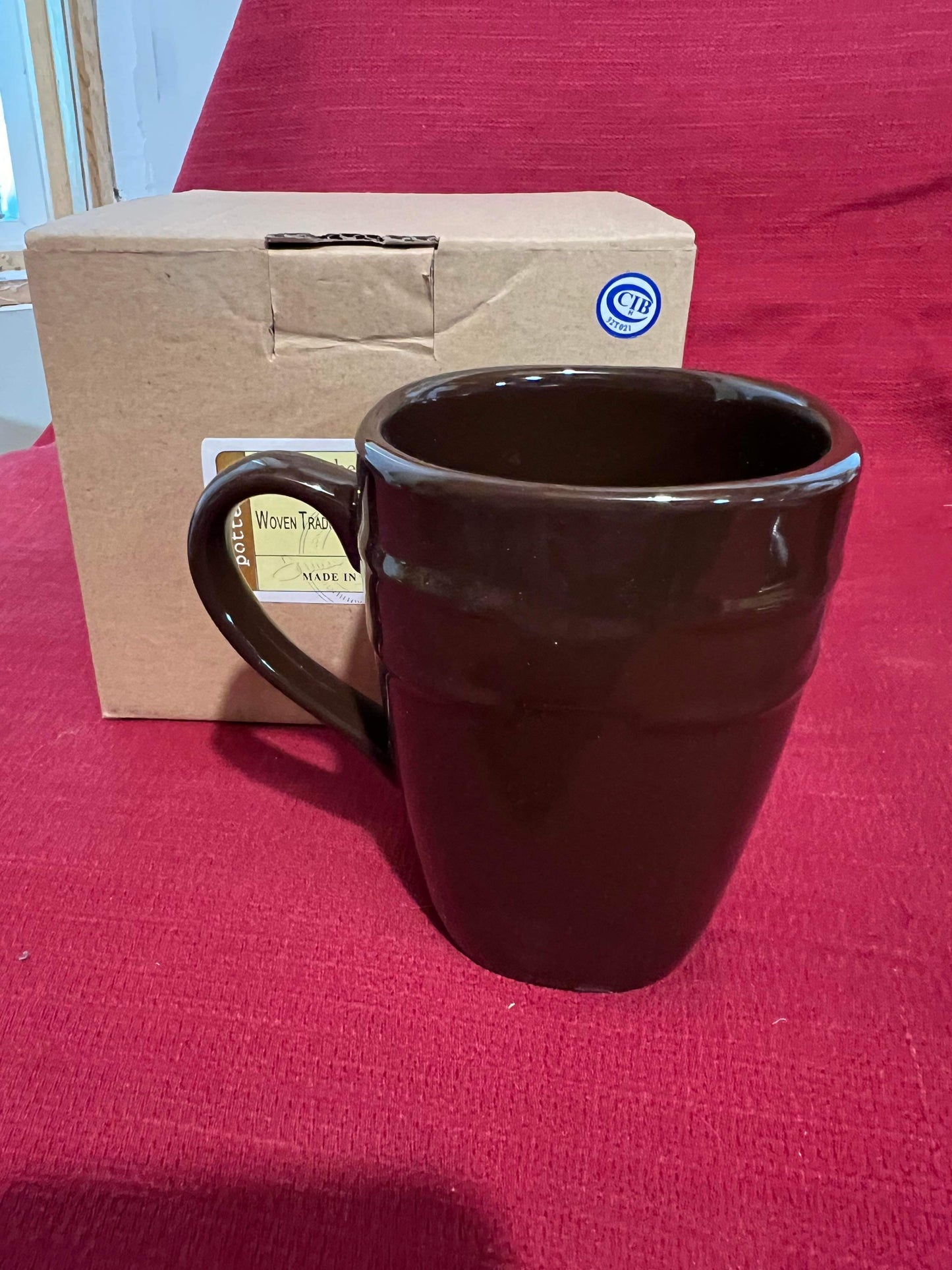 Longaberger Woven Traditions Updated Soft Square Mug in Chocolate