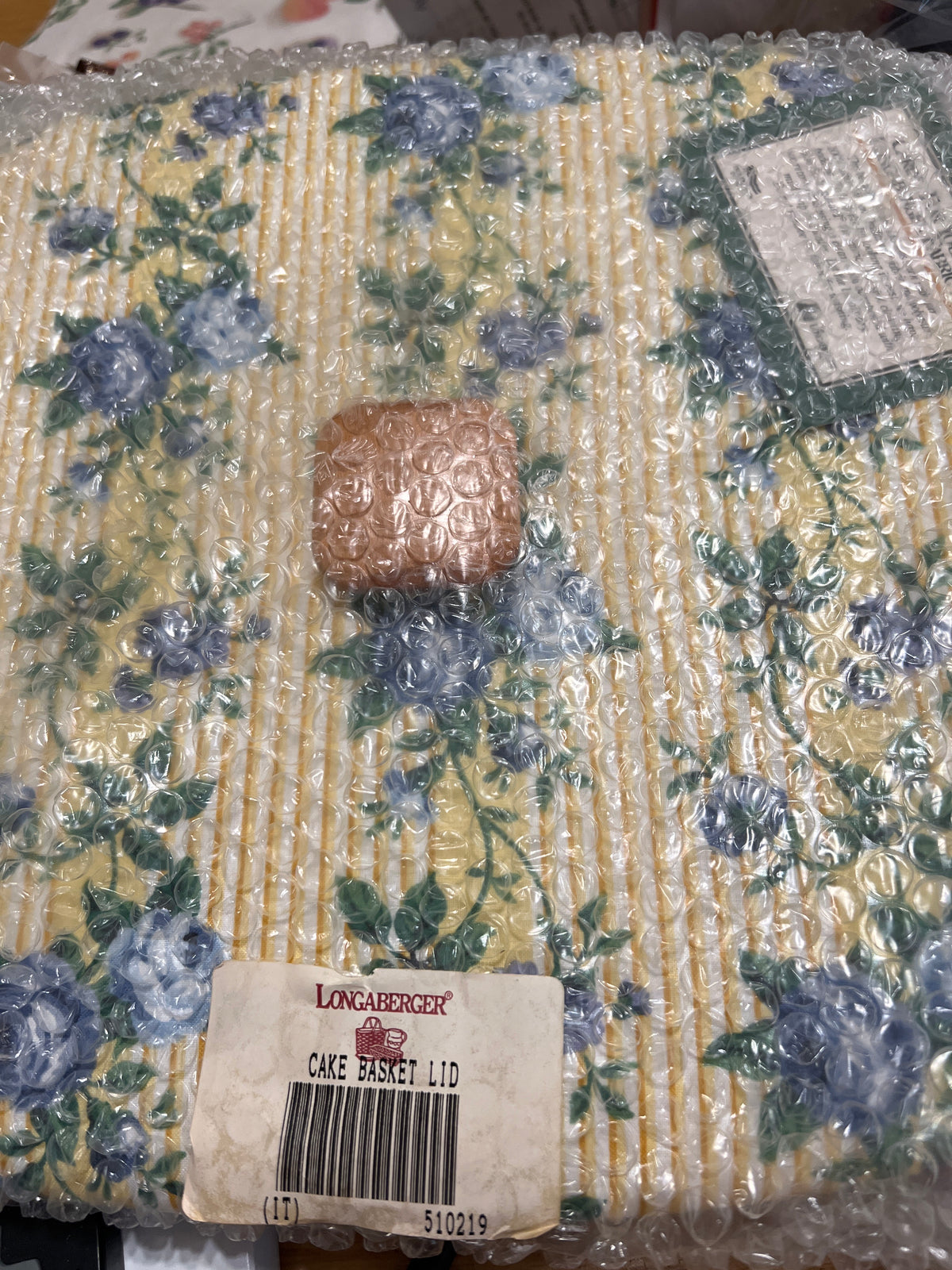 Longaberger cake lid in rose trellis