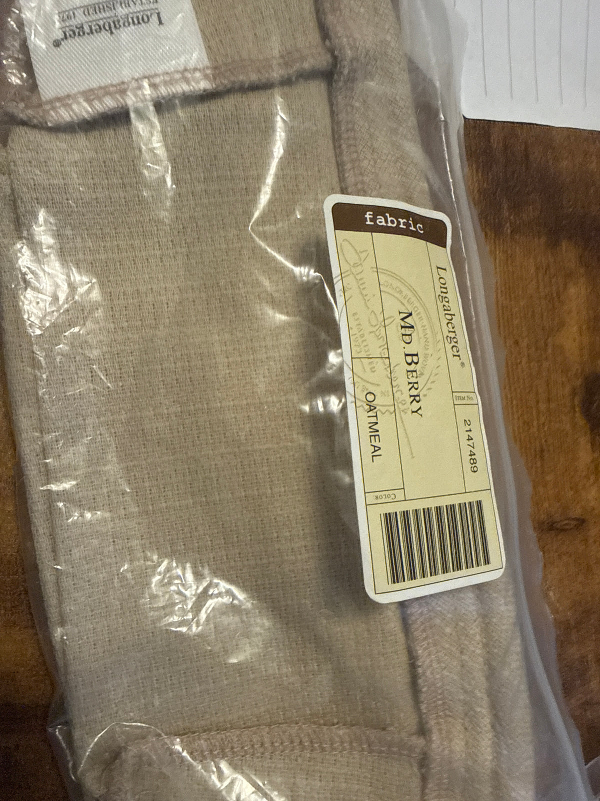 Longaberger medium berry liner in oatmeal