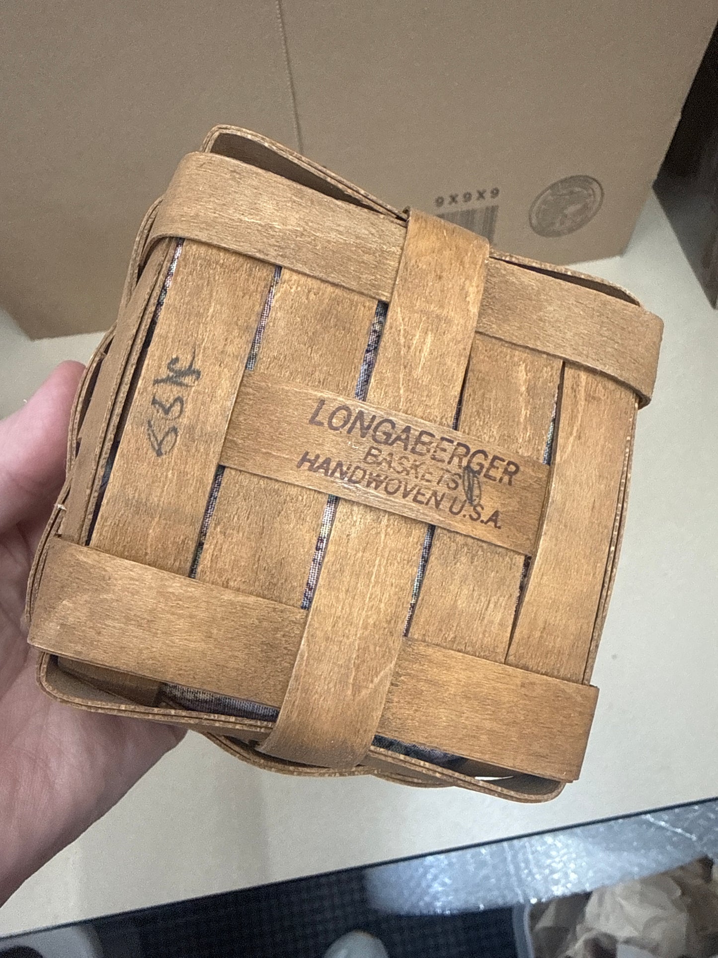 Longaberger sweet basil basket with liner and protector