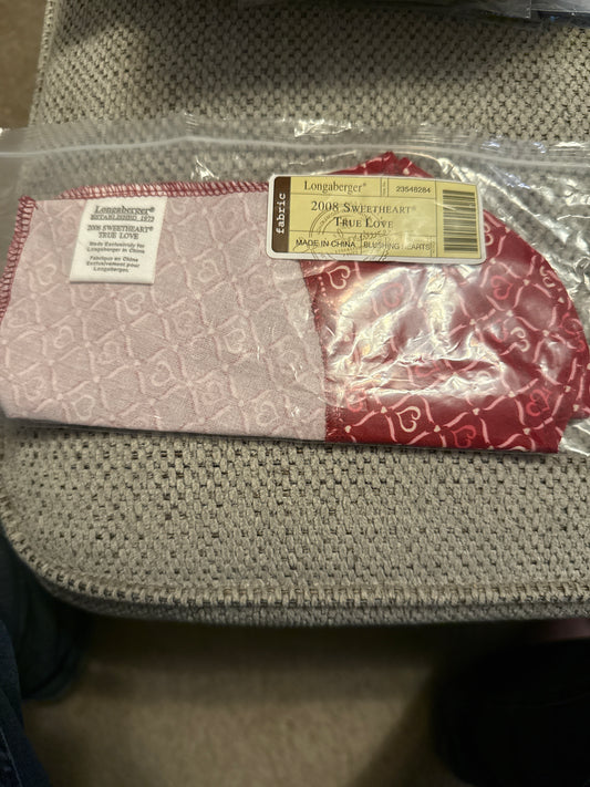 Longaberger 2008 sweetheart true love liner in blushing hearts