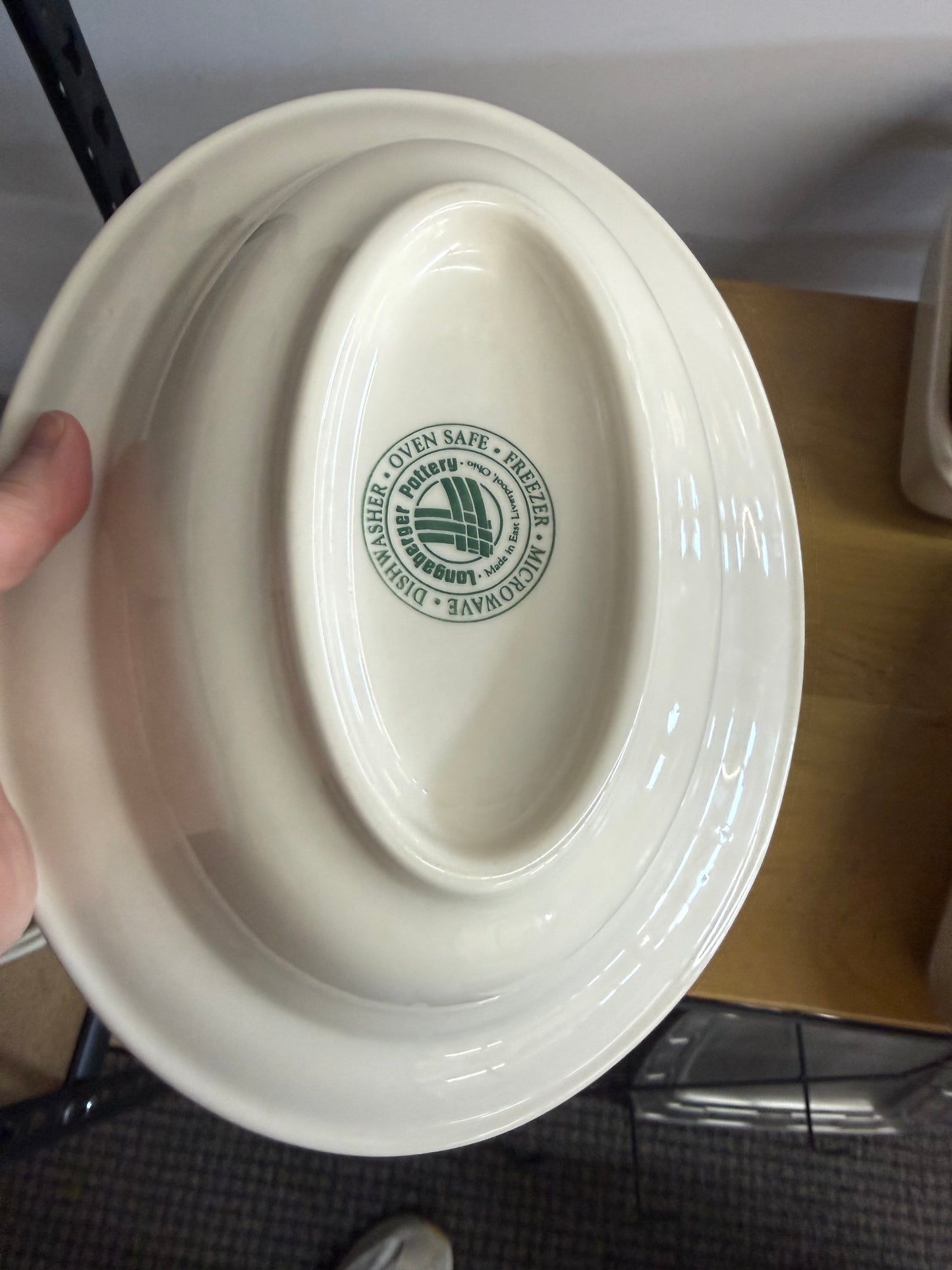 Longaberger vegetable bowl in heritage green