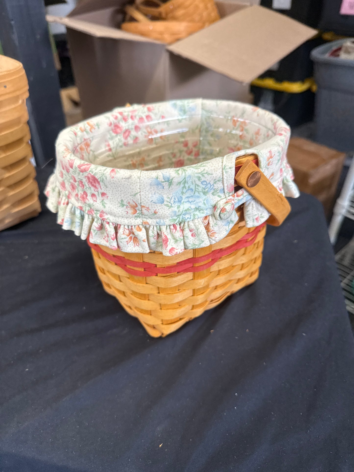 Longaberger vintage blossom basket with liner and protector