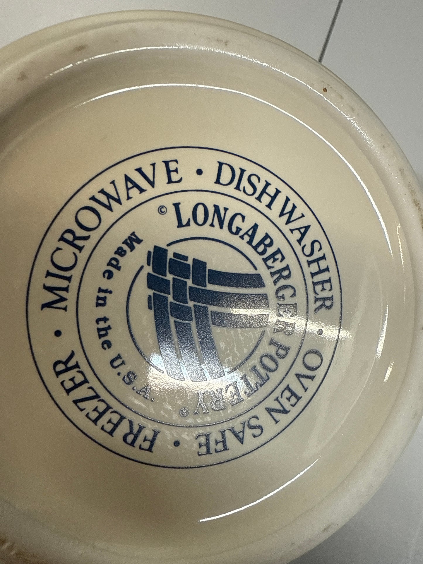 Longaberger 6” canister in classic blue
