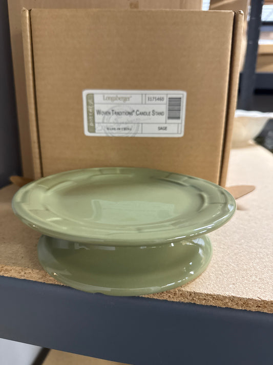 Longaberger candle stand in sage