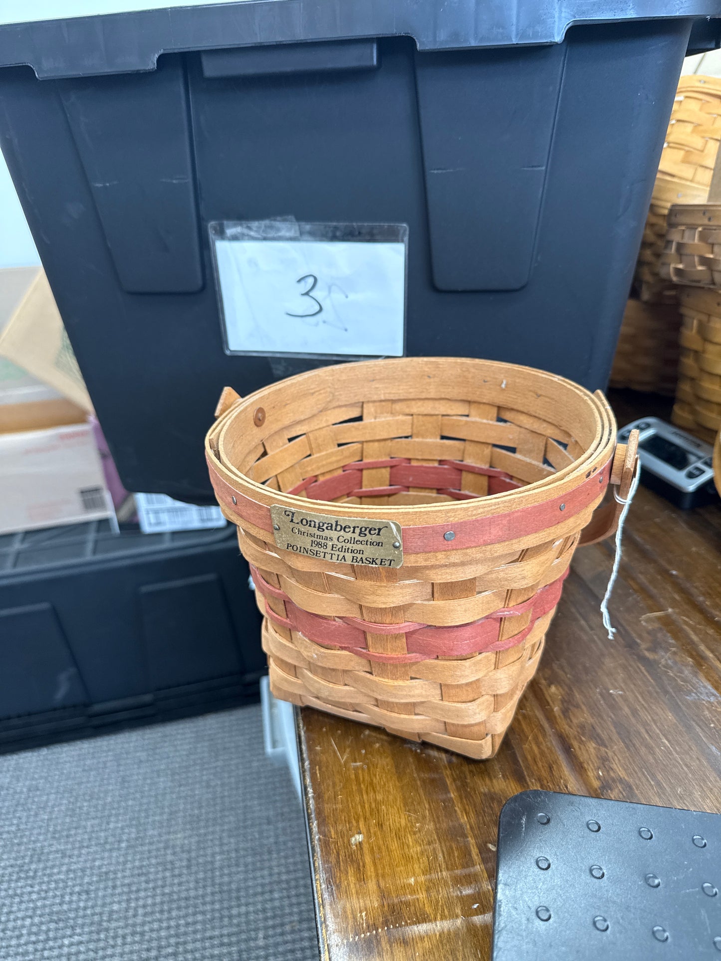 Longaberger poinsettia basket -is a little dusty