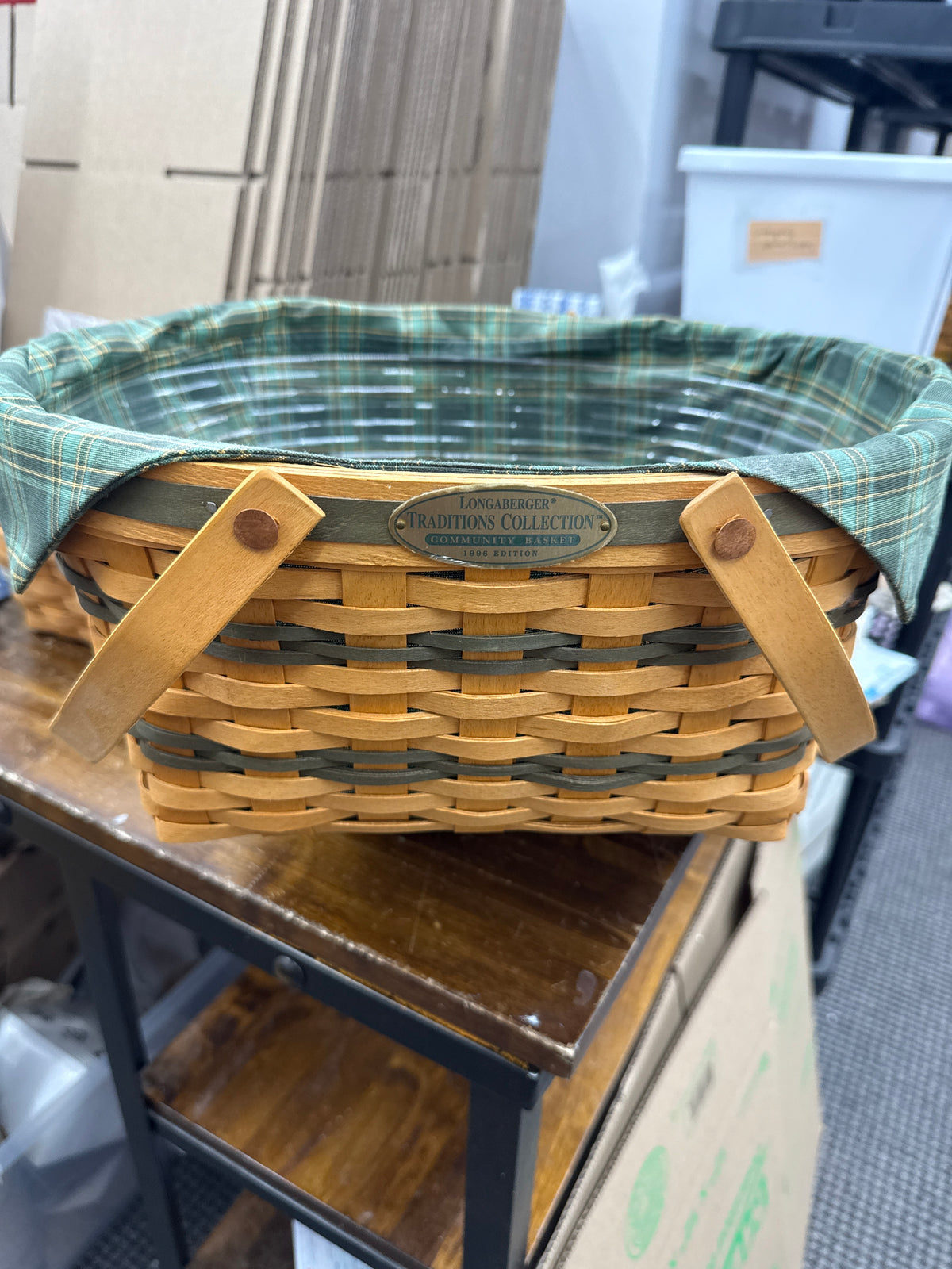 Longaberger traditions community basket with liner and protector