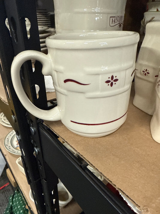 Longaberger coffee mug on red