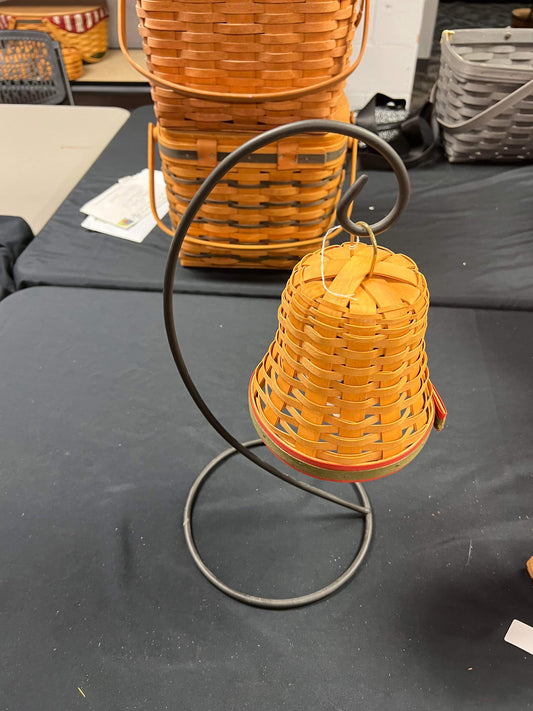 Longaberger Bell Basket with Wrought Iron Stand