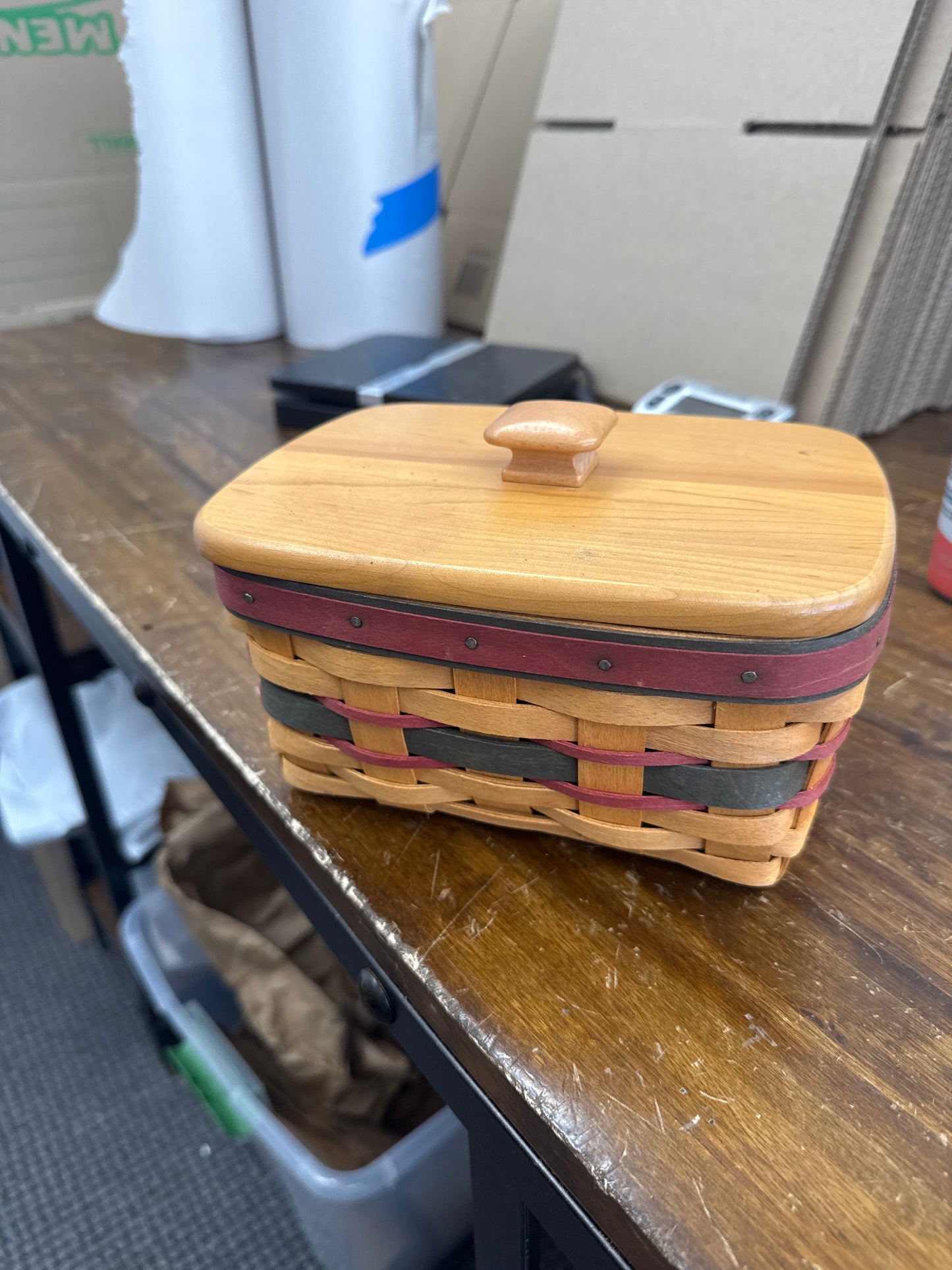 Longaberger Father’s Day address basket with lid - basket is a little dusty