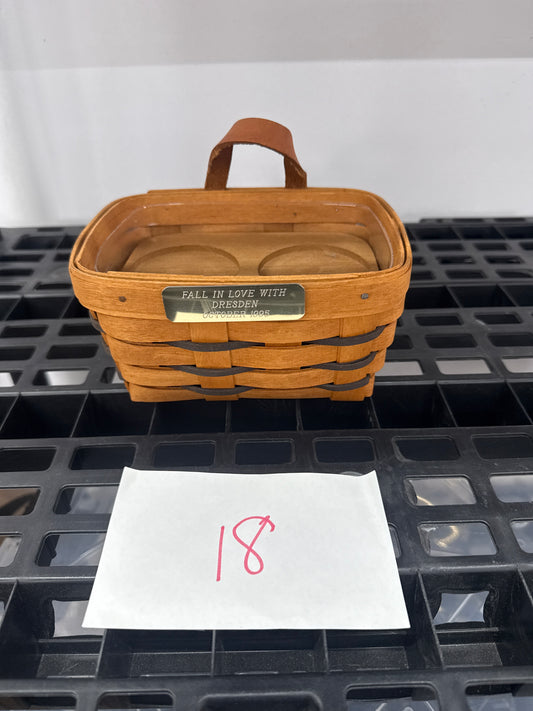 Longaberger small key with protector and wood insert