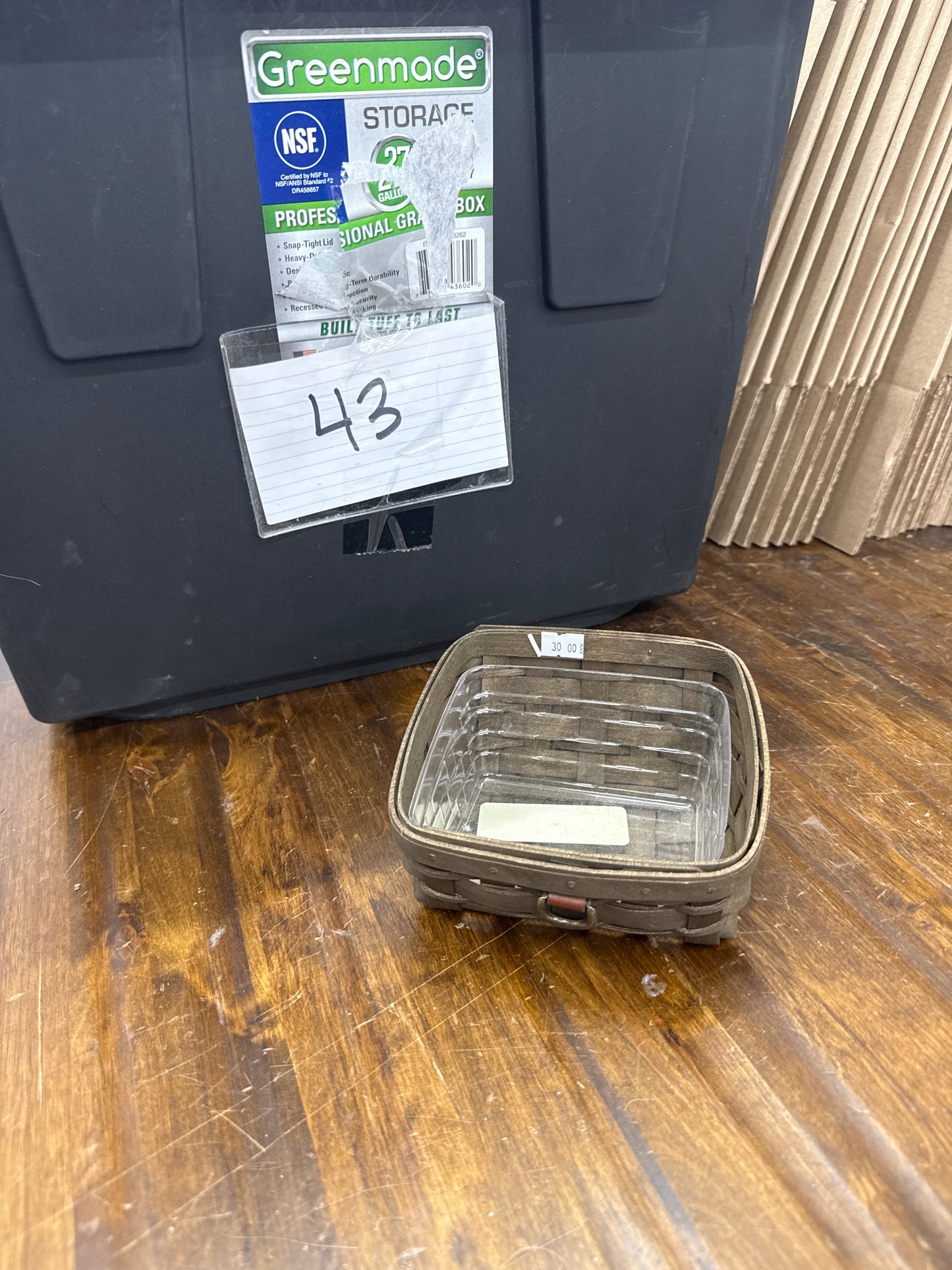 Longaberger sort and store business card basket with protector