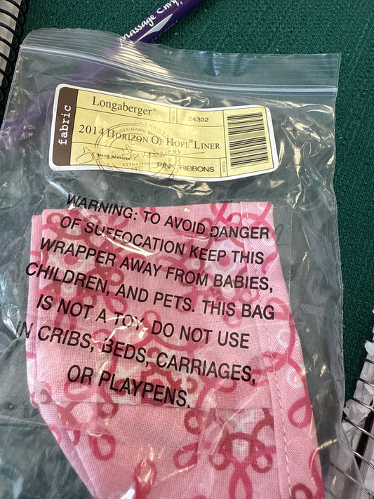 Longaberger 2014 horizon of hope liner in pink ribbons