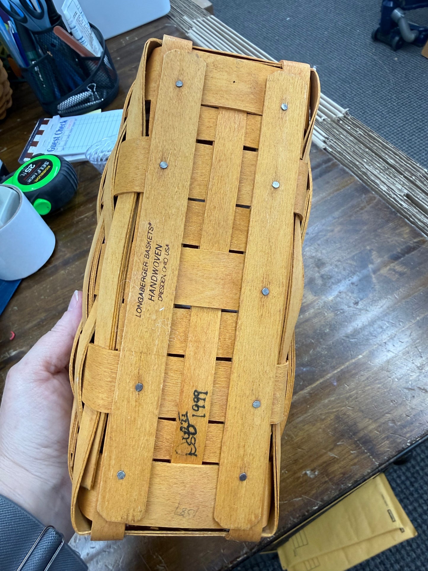 Longaberger candle basket with liner and protector