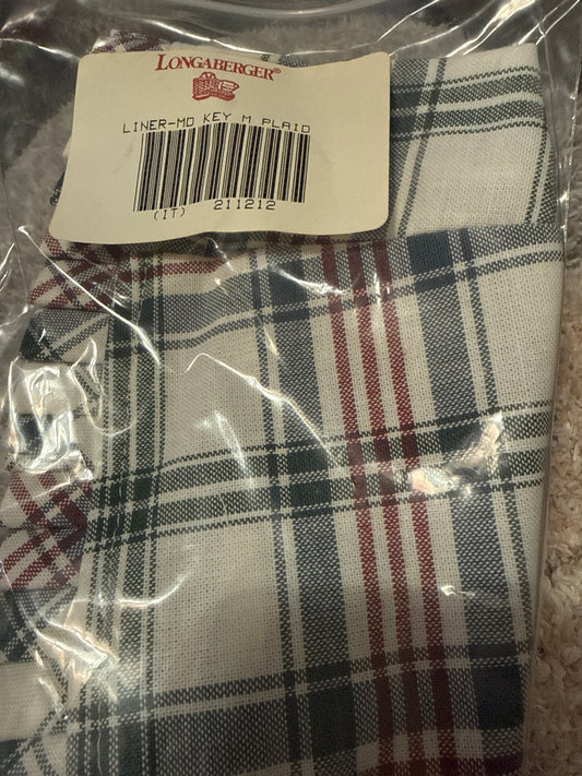Longaberger medium key liner in market day plaid