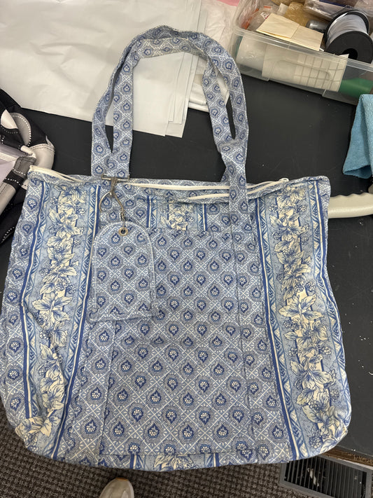 Longaberger provincial paisley tote with ID tag