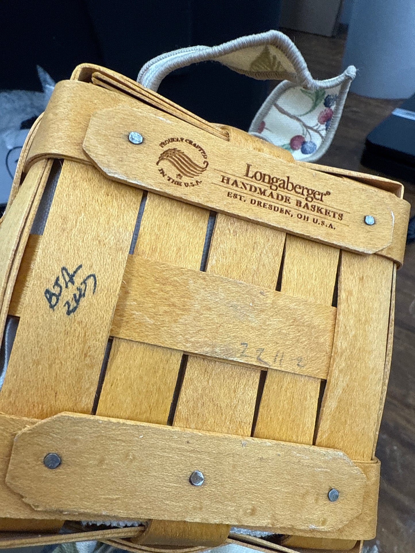 Longaberger small basket with liner and protector