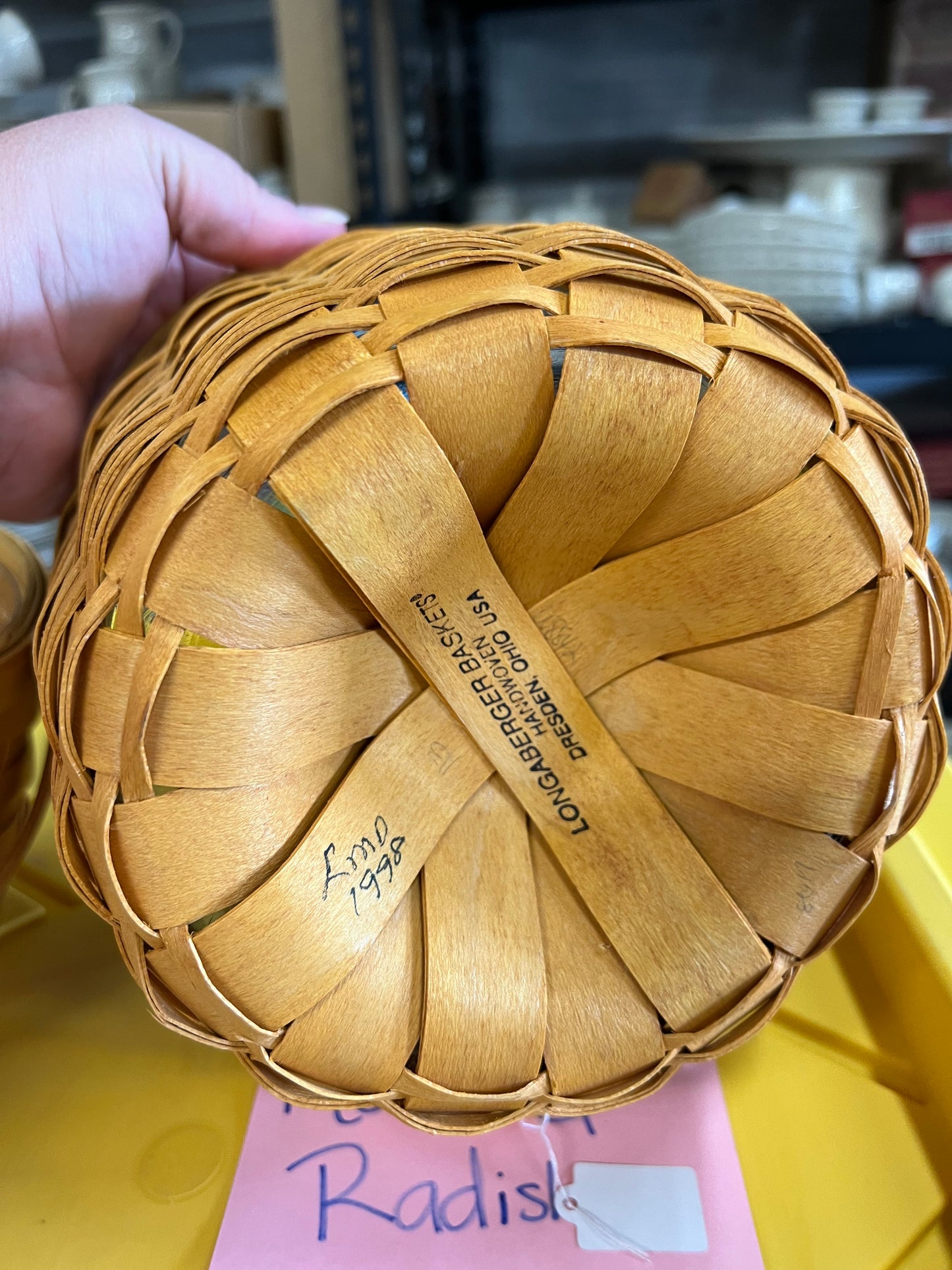 Longaberger medium fruit basket with protector