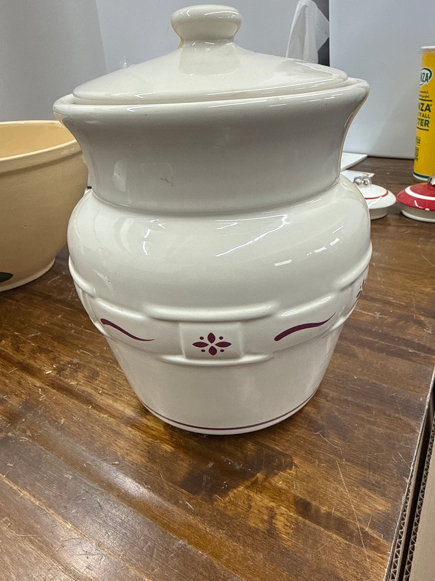 Longaberger small canister in traditional red