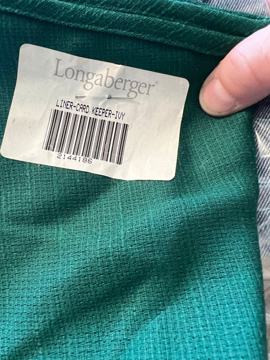 Longaberger card keeper liner in ivy