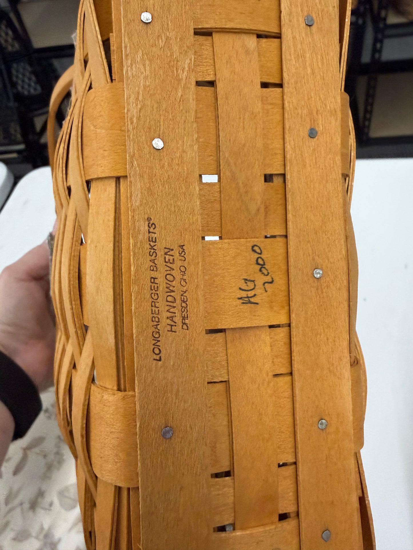 Longaberger collectors club membership basket with tie on