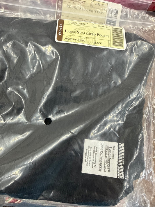 Longaberger large scalloped pocket in black
