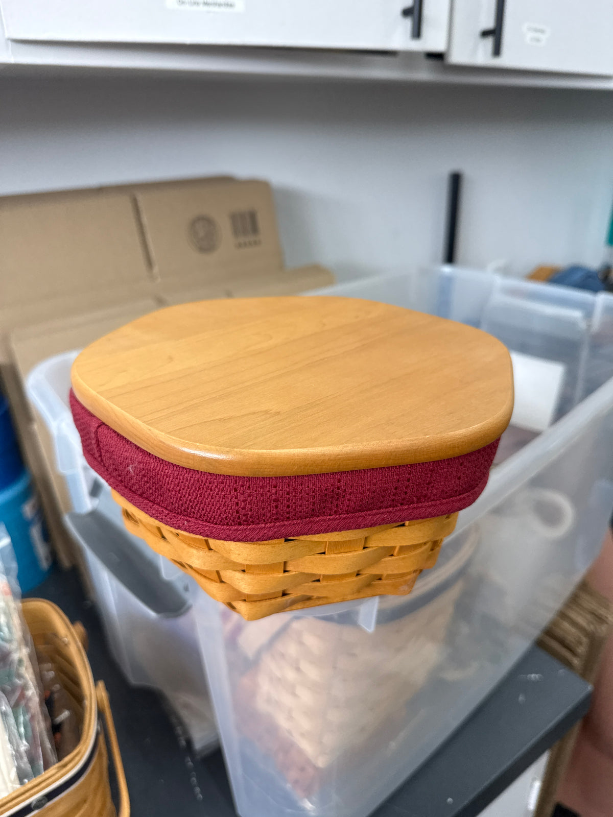 Longaberger 8” generation basket with lid, liner and protector
