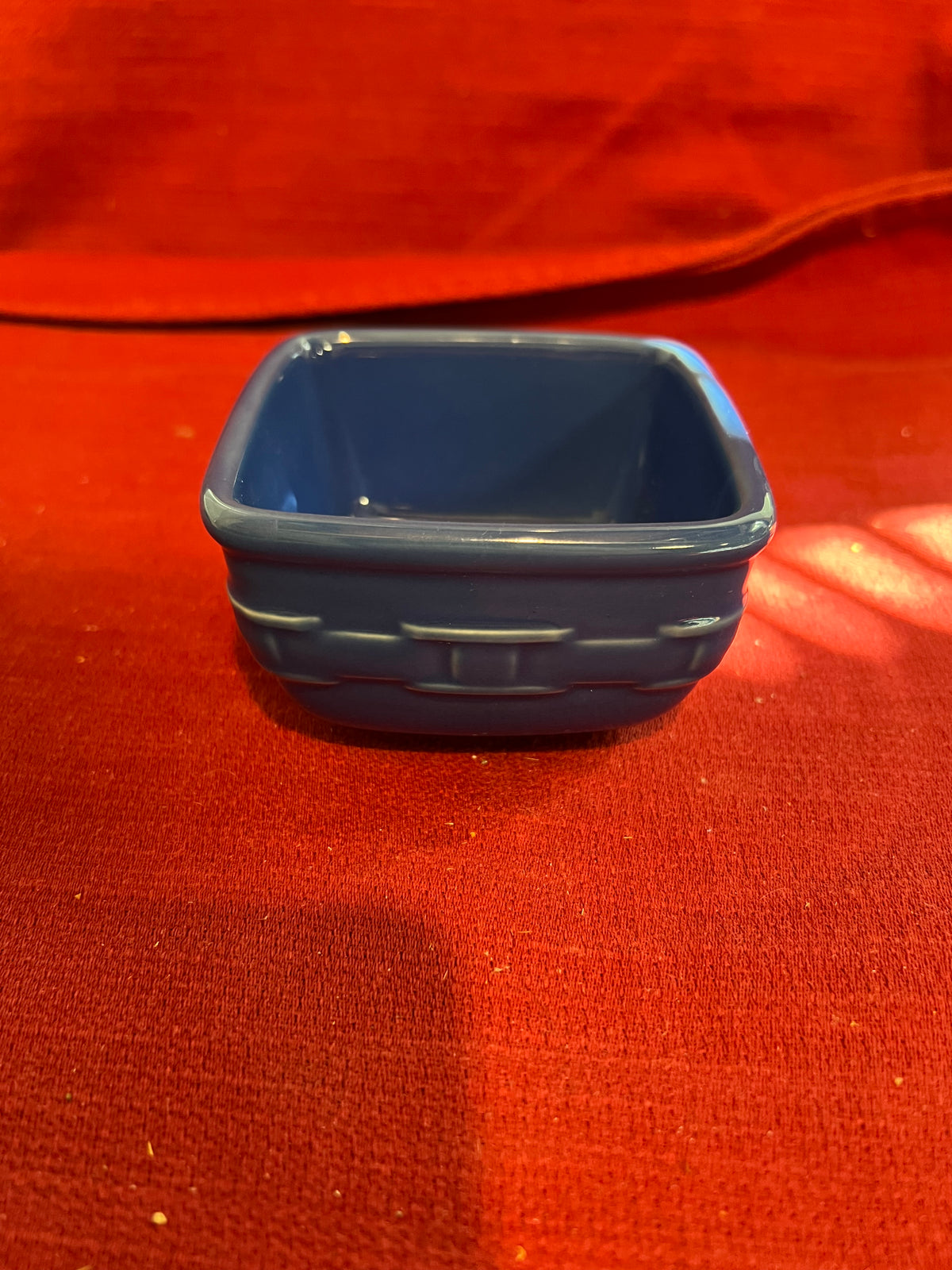Longaberger soft square dessert bowl in cornflower