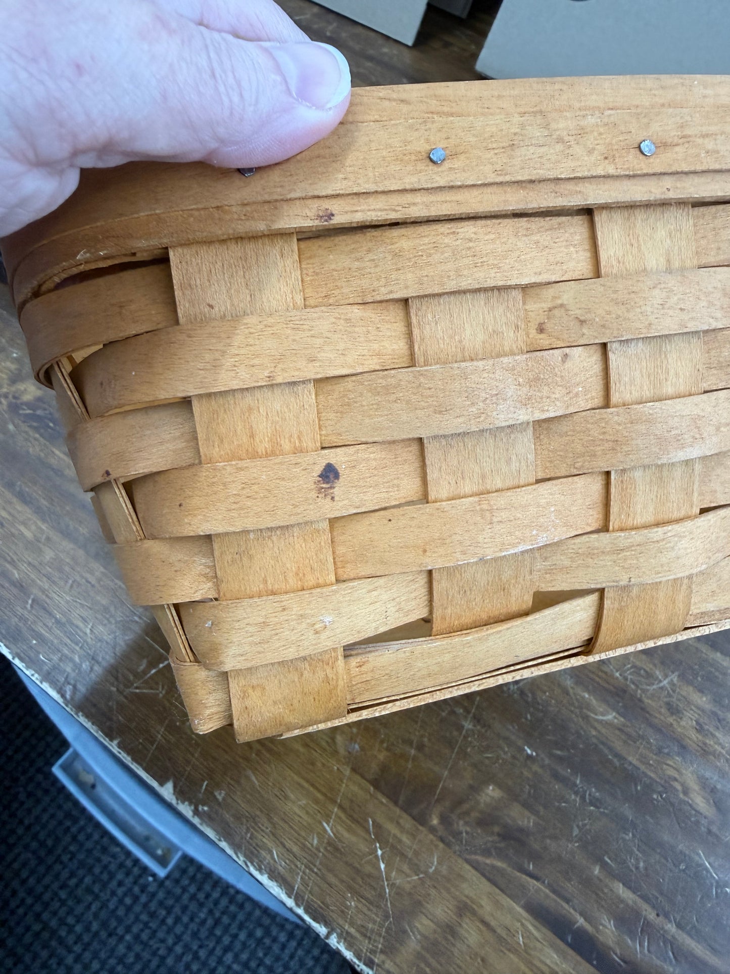 Longaberger large berry basket - has a spot in the side as pictured
