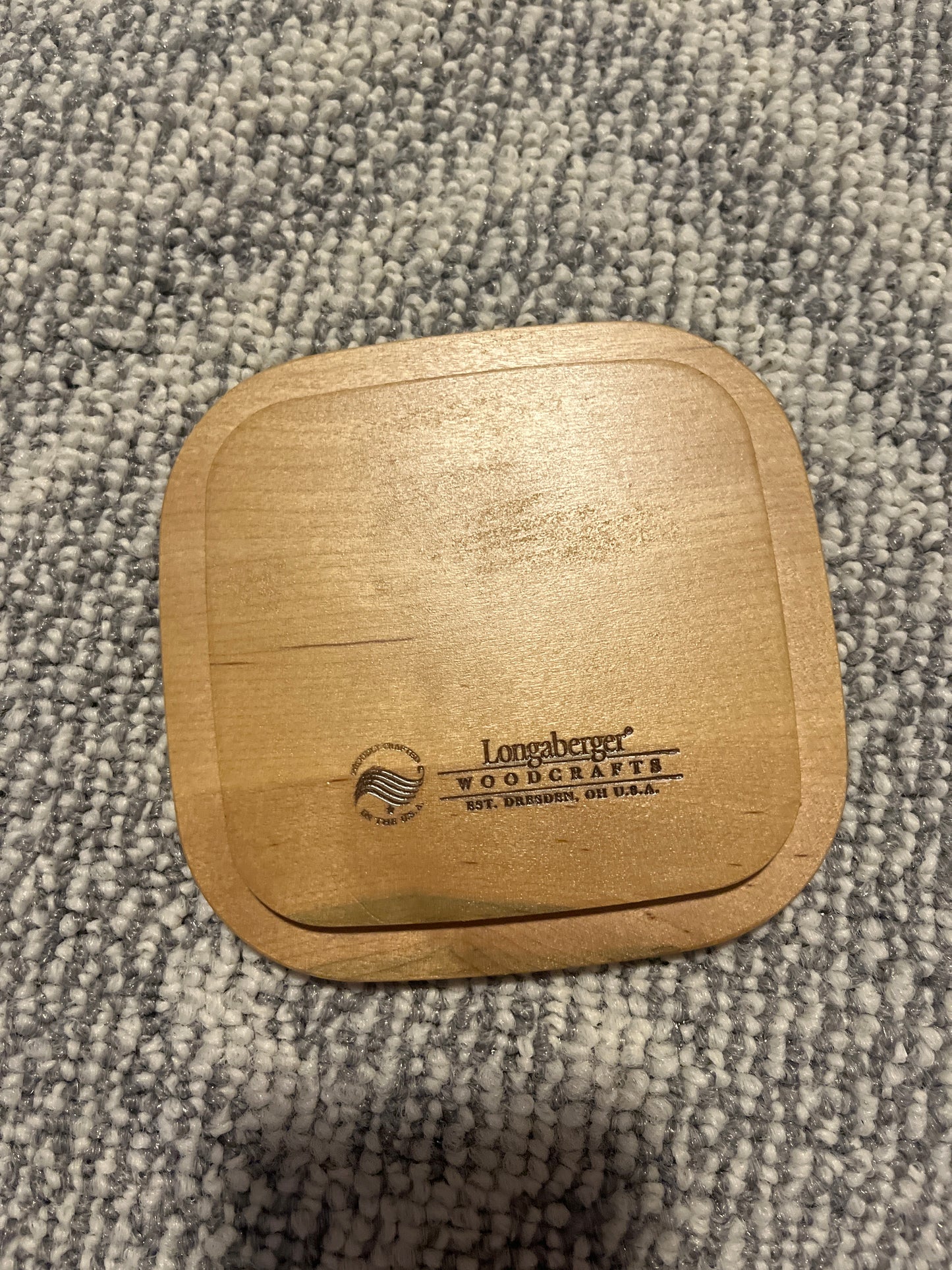 Longaberger purple ribbon lid 5”