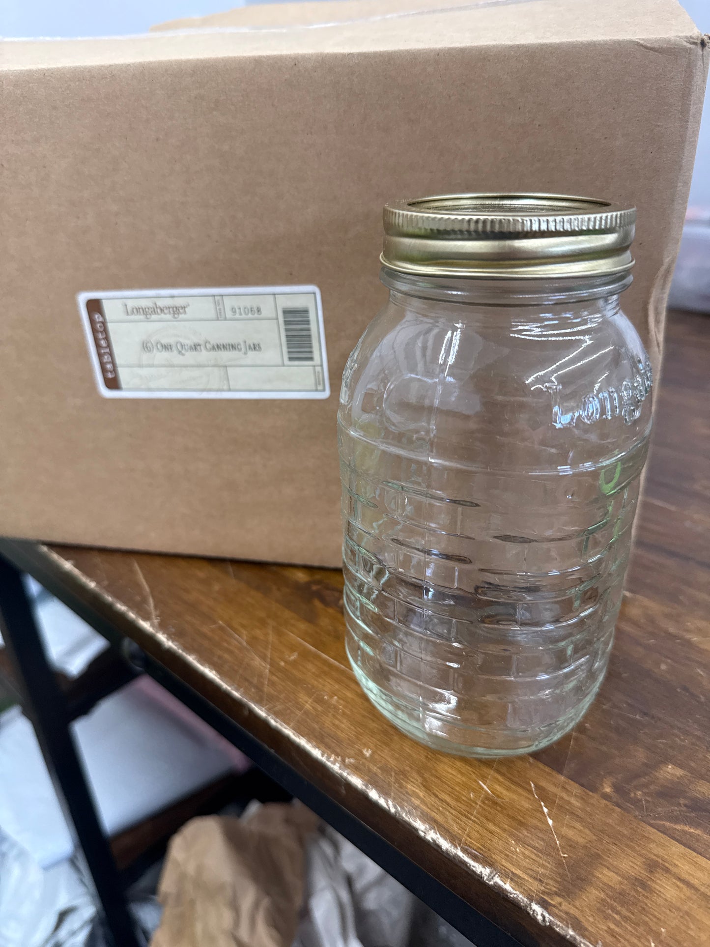 Longaberger 6 one quart canning jars