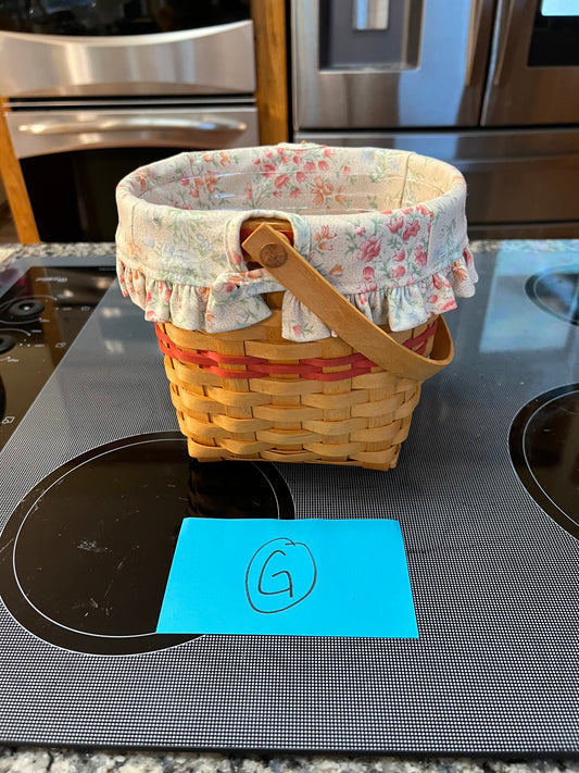 Longaberger 2001 Mother’s Day vintage blossom basket with liner & protector