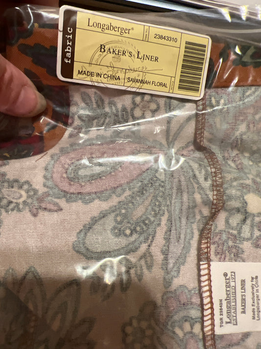 Longaberger bakers liner in Savannah floral