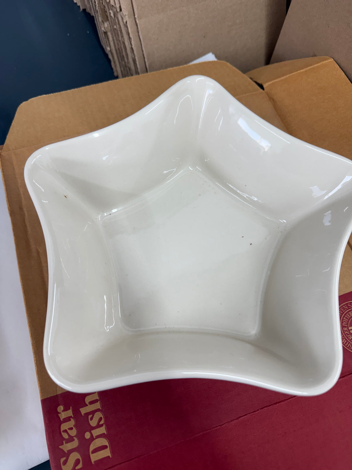 Longaberger large star dish in traditional red