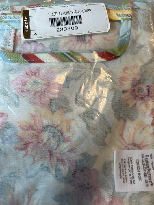 Longaberger lunchbox liner in sunflower