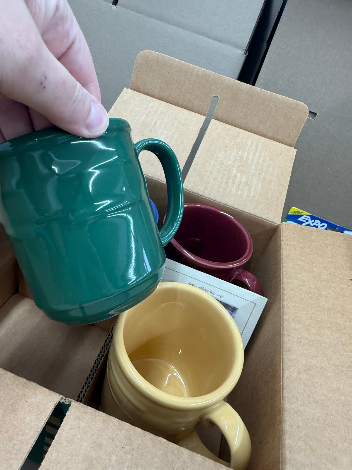 Longaberger set of 4 multi color coffee mugs