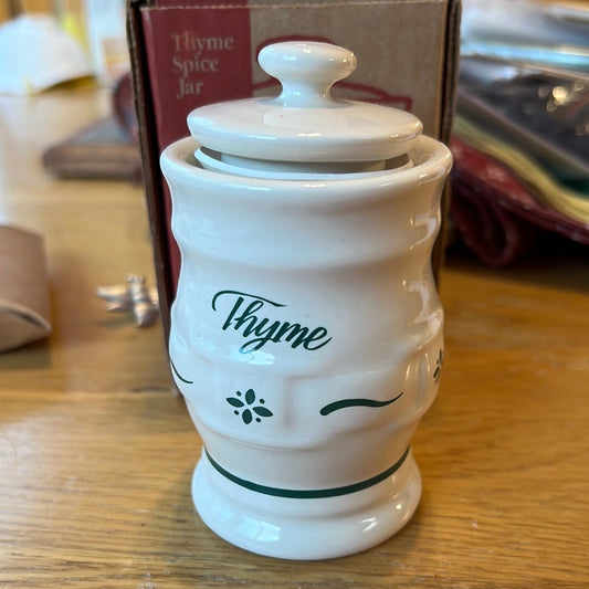 Longaberger Thyme green spice jar