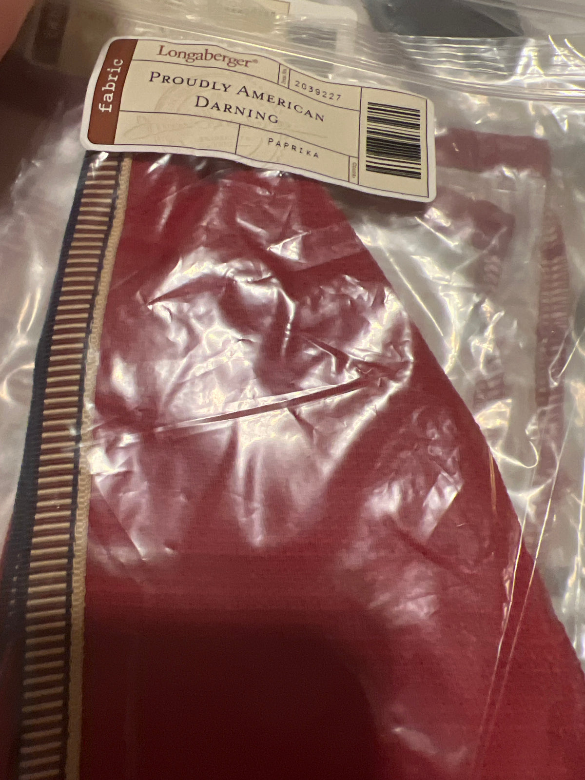 Longaberger proudly American darning liner in paprika