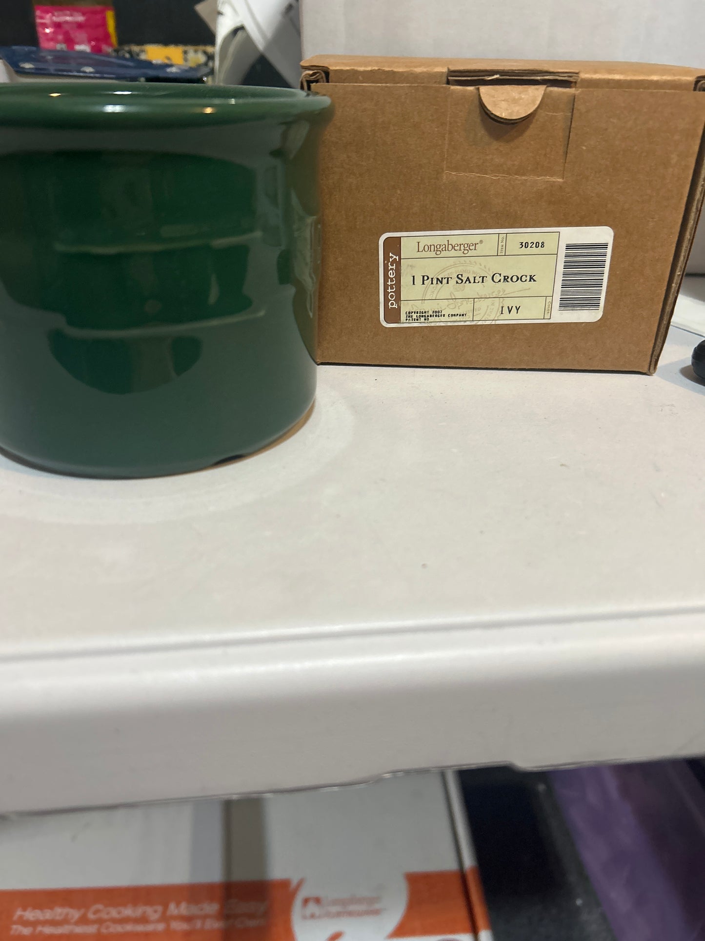 Longaberger 1 Pint salt croc in ivy