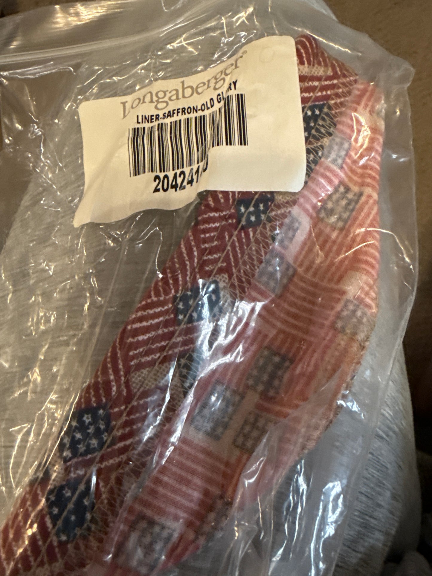 Longaberger saffron liner in old glory