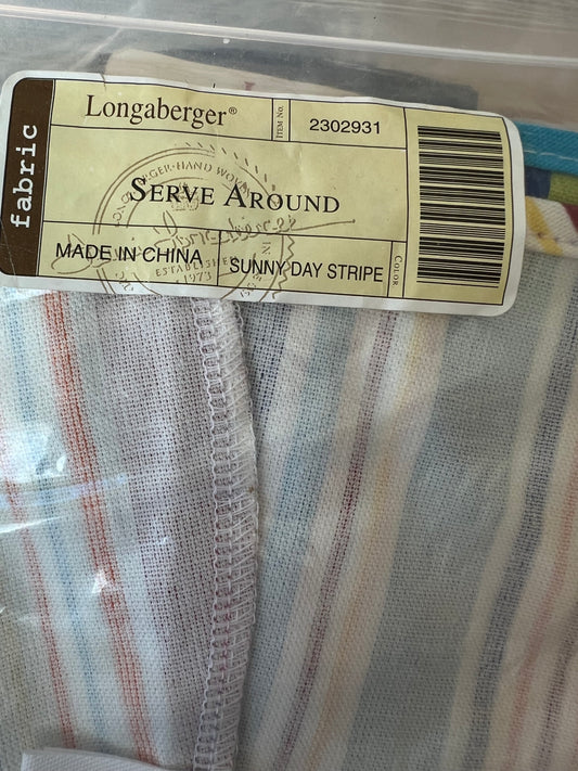 Longaberger serve around liner in sunnyday stripe