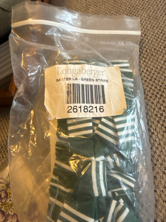 Longaberger large garter in hunter green stripe