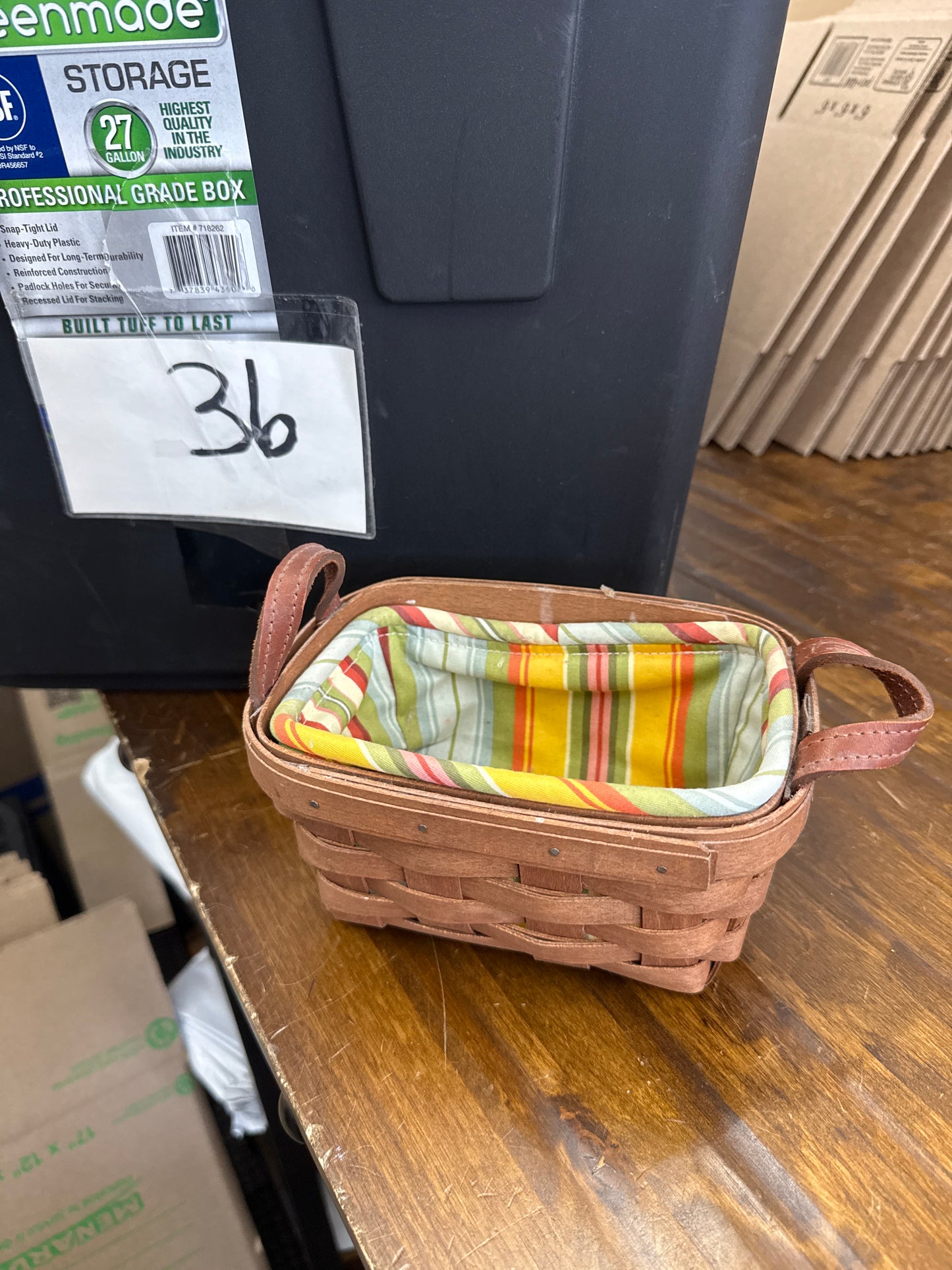 Longaberger tea basket with liner