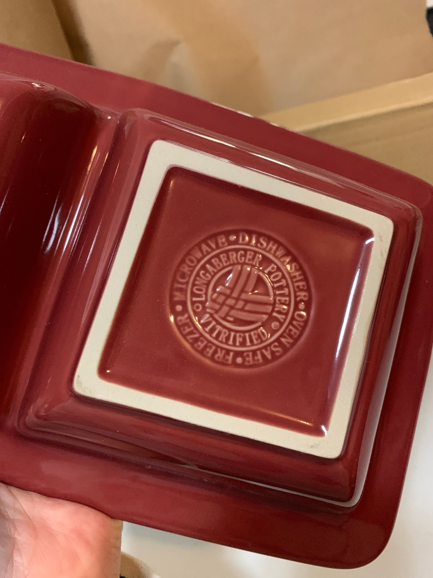 Longaberger Woven Traditions Divided Dish in Paprika