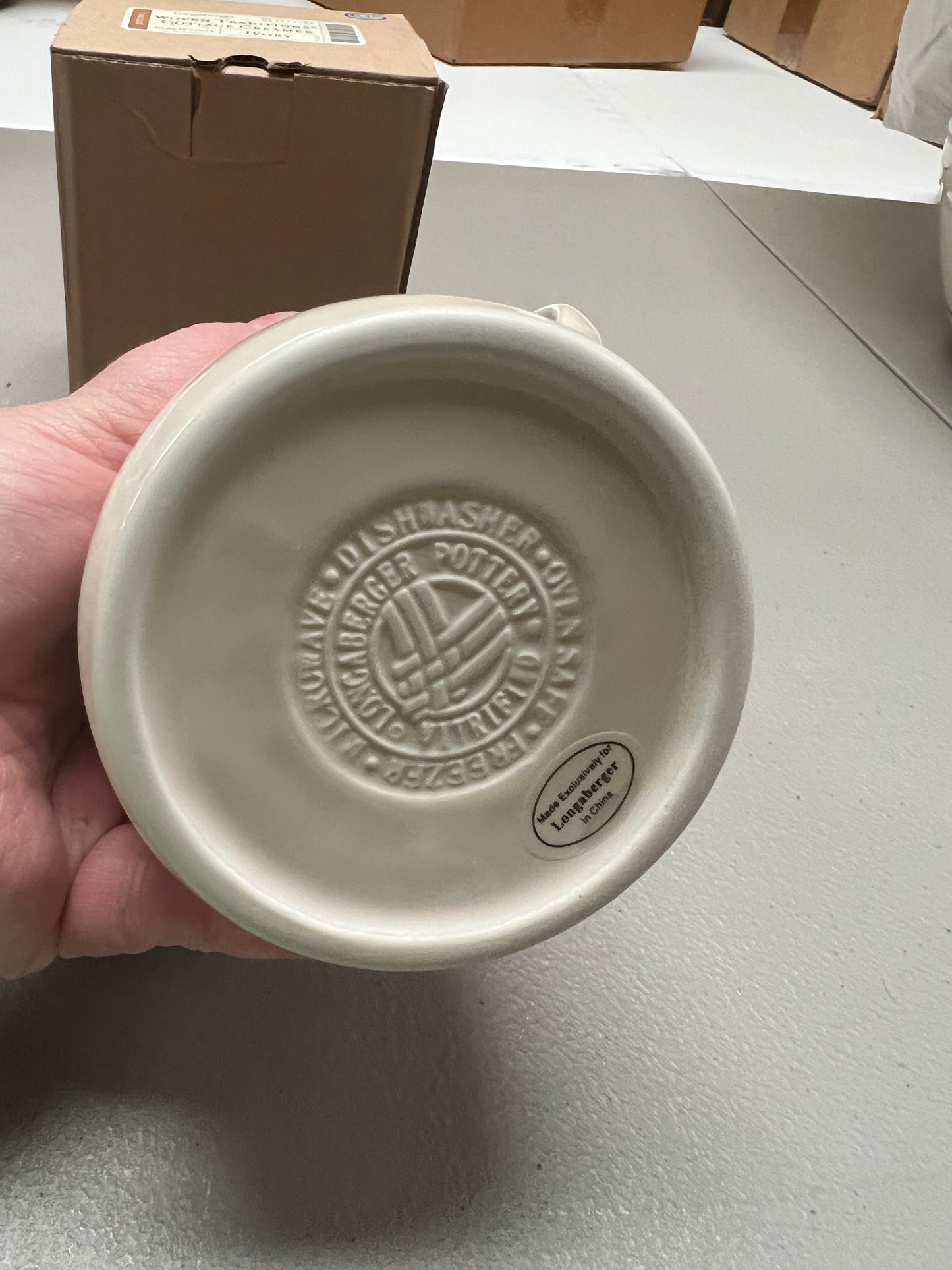 Longaberger Cottage creamer in ivory (may not be in original box)